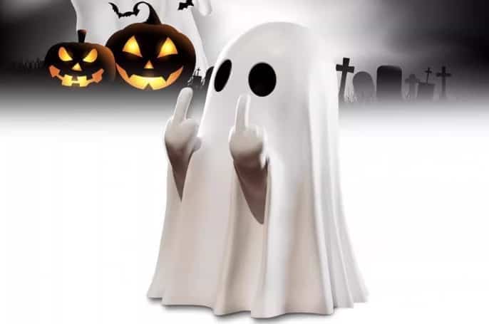 Vertical Middle Finger Provocation Ghost Desktop Decoration