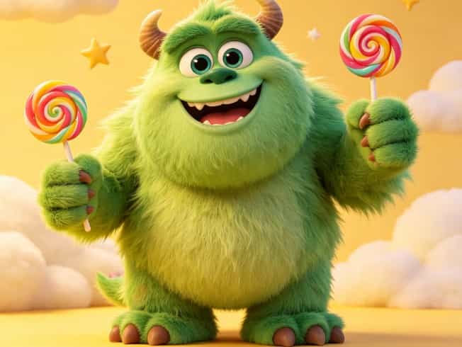 Cute Green Monster: A Whimsical Friend Kids Adore